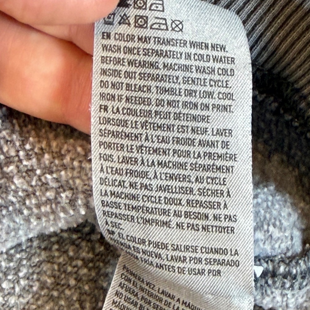 American Eagle Faded Charcoal Grey Crewneck Sweatshirt Medium Relaxed Pullover - Picture 7 of 8